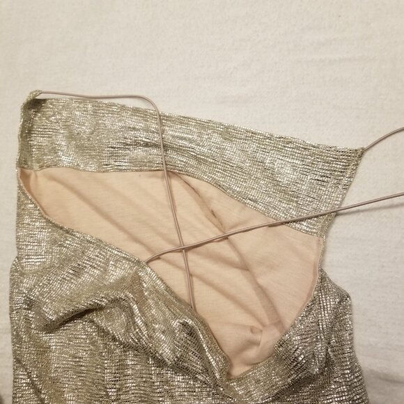 Silver Cowl Neck Mini Dress Glittery/Sparkly/Metallic Strappy Small US 6 H&M - Picture 6 of 12